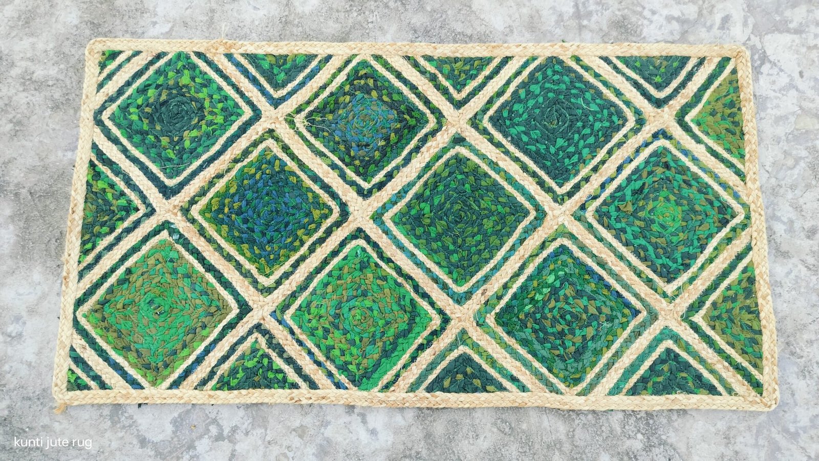 WhatsApp Image 2025-07-23 at 17.30.23_7d3bdb29 Green Diamond Jute Mat – Handwoven Artisan Texture | Sonia Collections™