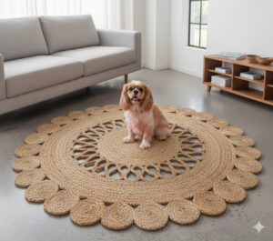 Round Natural Jute Rug – Elegant Texture for Modern Interiors