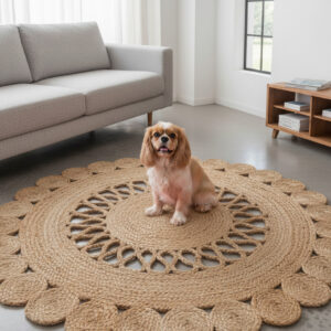 Round Natural Jute Rug – Elegant Texture for Modern Interiors