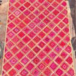 Red Diamond Jute Rug – Handwoven Geometric Mat | Sonia Collections™