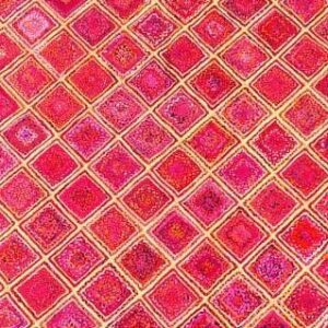 Red Diamond Jute Rug – Handwoven Geometric Mat | Sonia Collections™