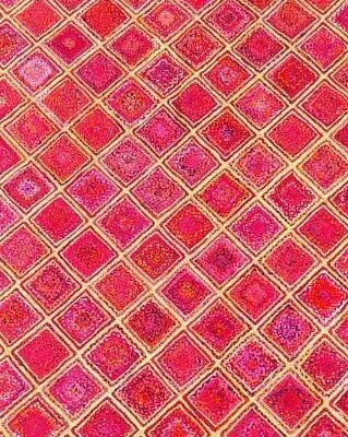 Red Diamond Jute Rug – Handwoven Geometric Mat | Sonia Collections™