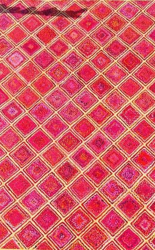 Red Diamond Jute Rug – Handwoven Geometric Mat | Sonia Collections™