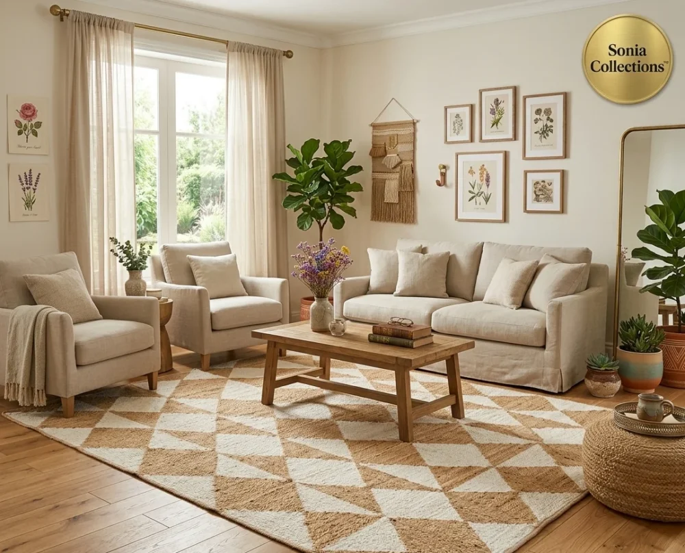 Handloom Jute Cotton Rug – Vibrant Multicolor | Sonia Collections™