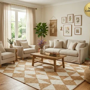 Handloom Jute Cotton Rug – Vibrant Multicolor | Sonia Collections™