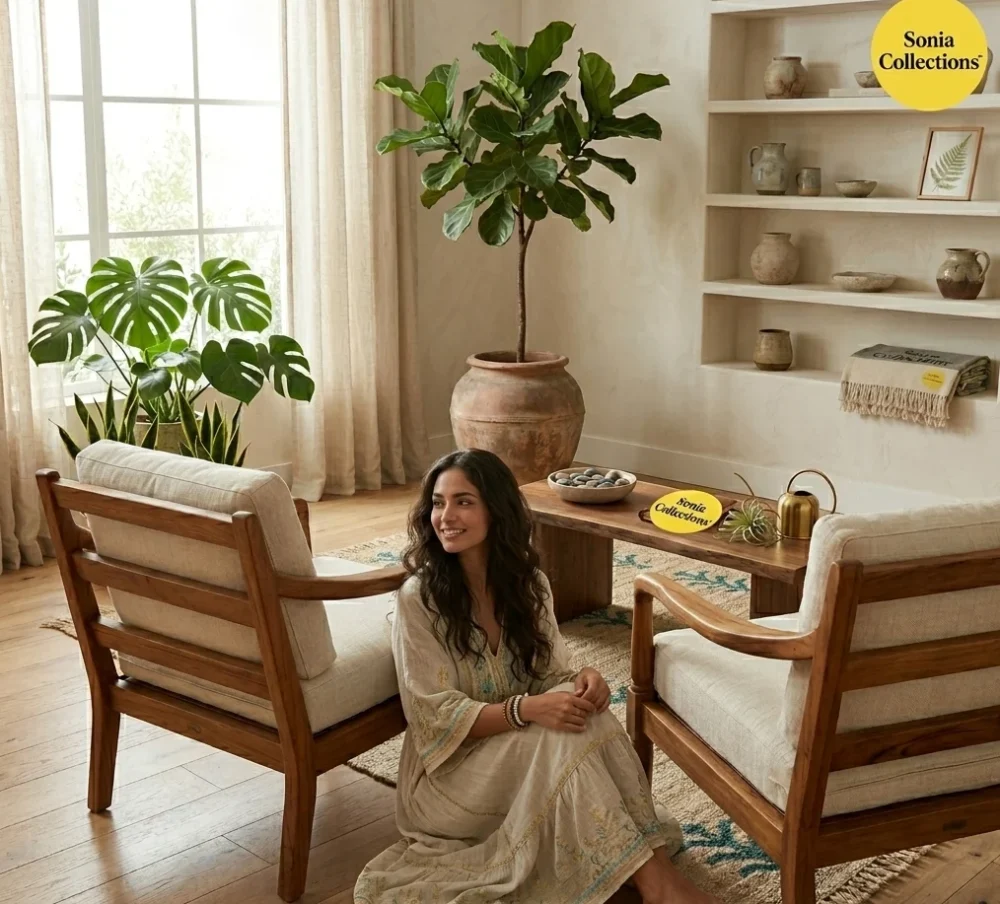 Handcrafted Jute Rug with Leaf Motifs | Sonia Collections™