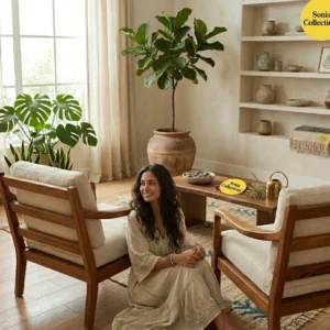 Handcrafted Jute Rug with Leaf Motifs | Sonia Collections™