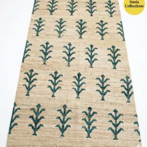 Handcrafted Jute Rug with Leaf Motifs | Sonia Collections™