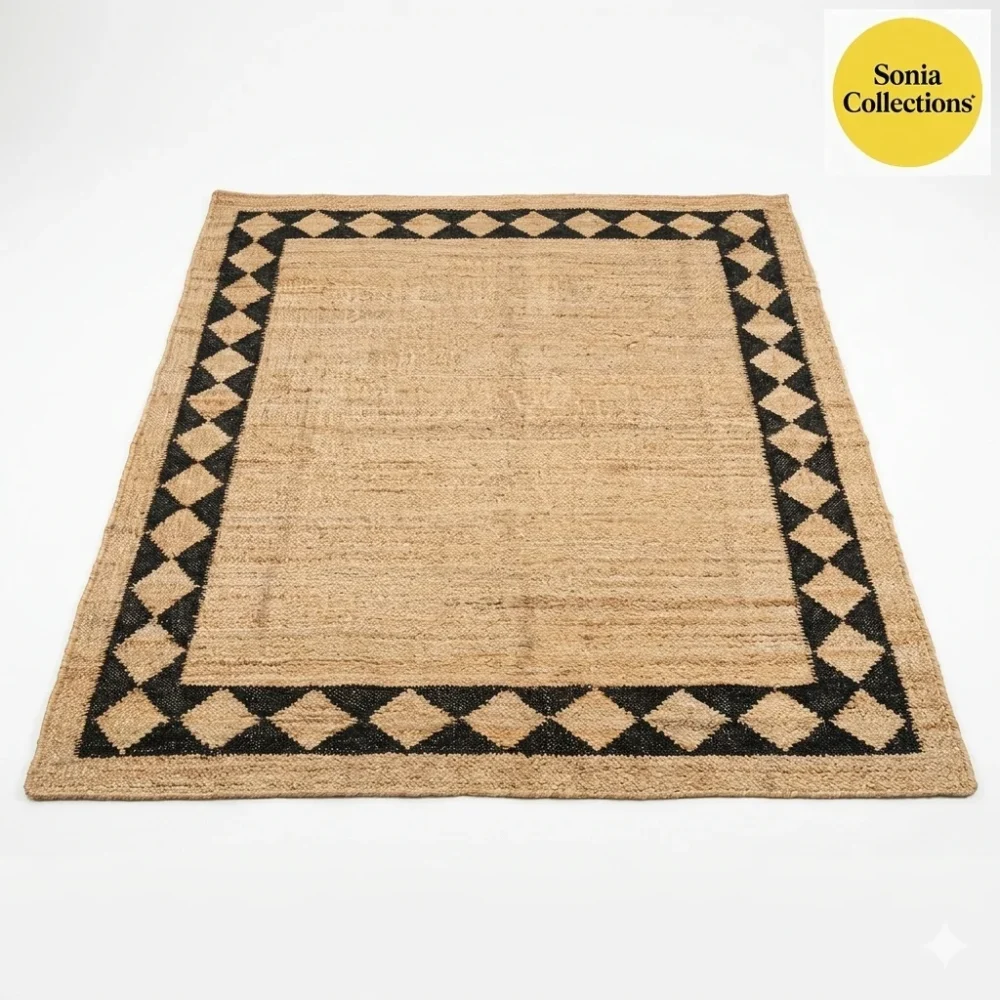 Handloom Jute Rug – Eco-Friendly Boho Farmhouse Area Rug (USA Shipping)