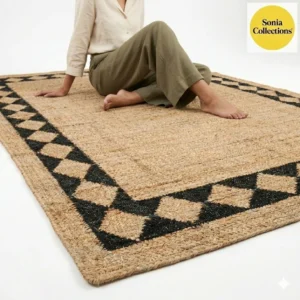 Handloom Jute Rug – Eco-Friendly Boho Farmhouse Area Rug (USA Shipping)