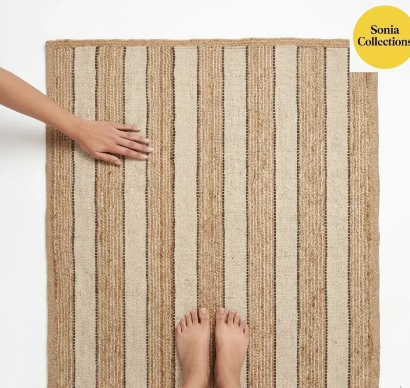 Handloom Jute Rug – Eco‑Friendly Boho Farmhouse Area Rug (USA Shipping)