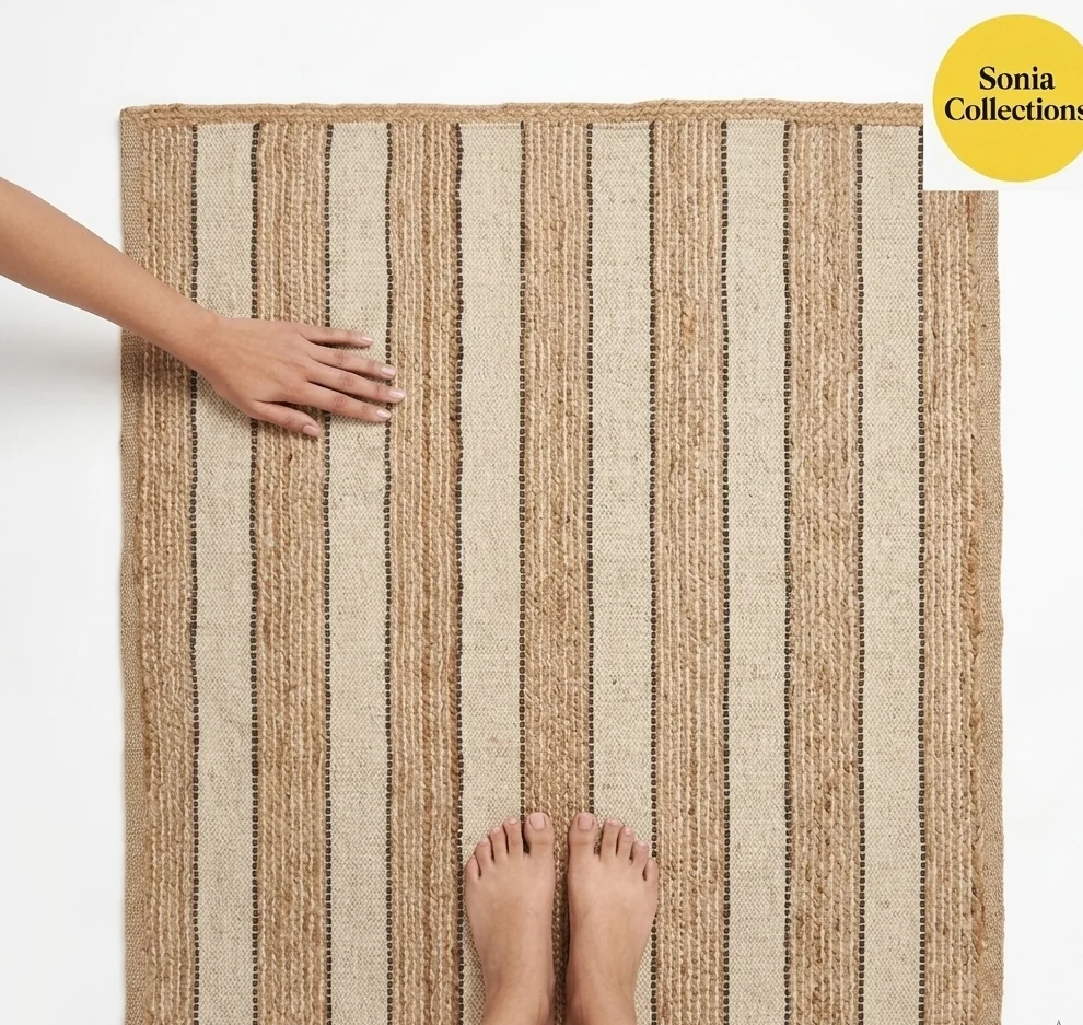 Handloom Jute Rug – Eco‑Friendly Boho Farmhouse Area Rug (USA Shipping)