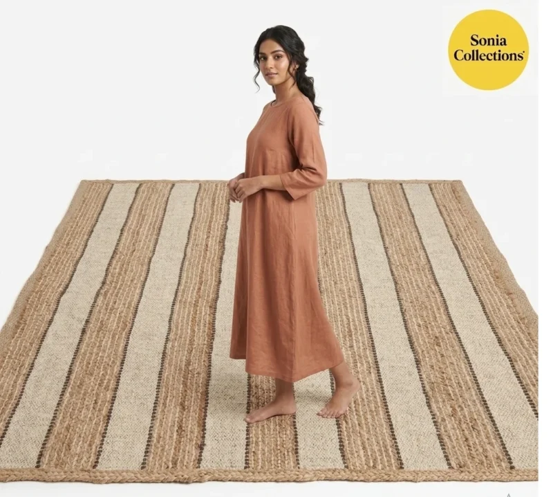 Handloom Jute Rug – Eco‑Friendly Boho Farmhouse Area Rug (USA Shipping)