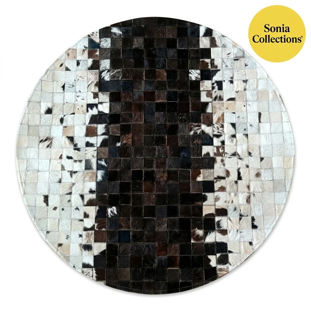 Handmade Cowhide Leather Rug USA – Luxury Patchwork Area Rug