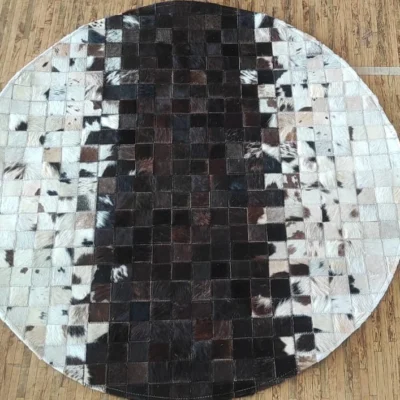 Handmade Cowhide Leather Rug USA – Luxury Patchwork Area Rug