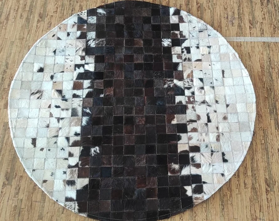 Handmade Cowhide Leather Rug USA – Luxury Patchwork Area Rug