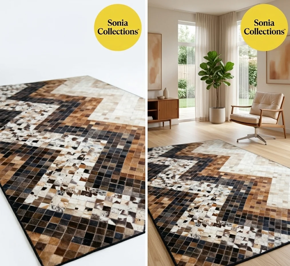 Handmade Leather Rugs – Premium Artisan Quality for USA Homes “Handmade Leather Rug from India – Sonia Collections™ | Modern Home Decor USA”