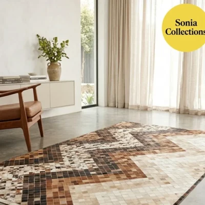 Handmade Leather Rugs – Premium Artisan Quality for USA Homes1510 “Handmade Leather Rug from India – Sonia Collections™ | Modern Home Decor USA”