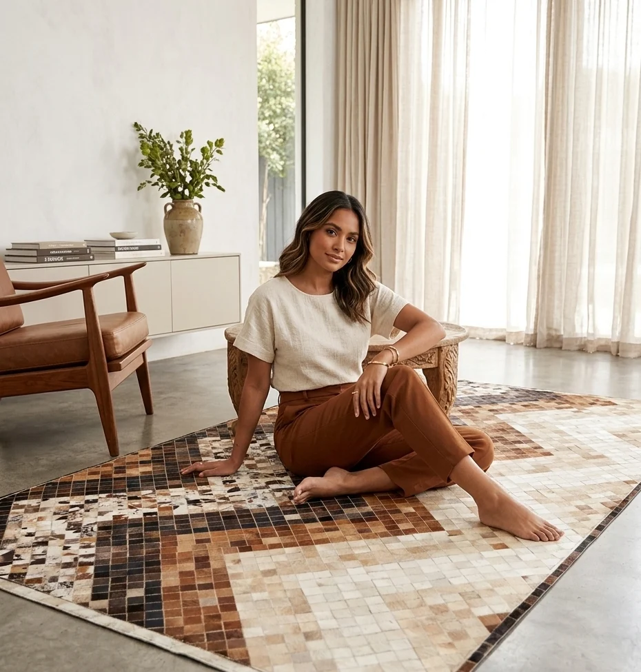 “Handmade Leather Rug from India – Sonia Collections™ | Modern Home Decor USA”