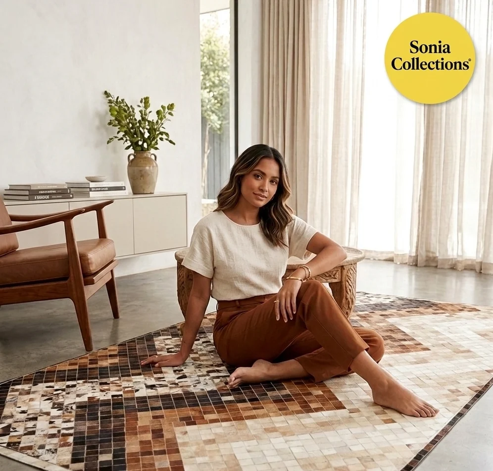 “Handmade Leather Rug from India – Sonia Collections™ | Modern Home Decor USA”