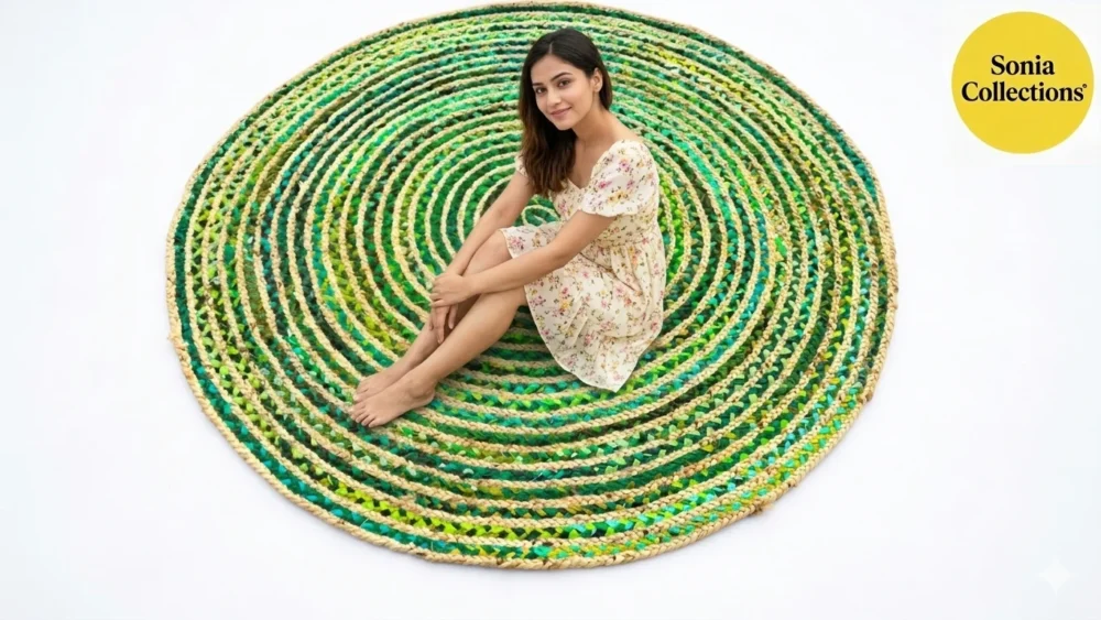 Handmade Multicolor Jute Rug – Eco‑Friendly & Export Ready | Sonia Collections™