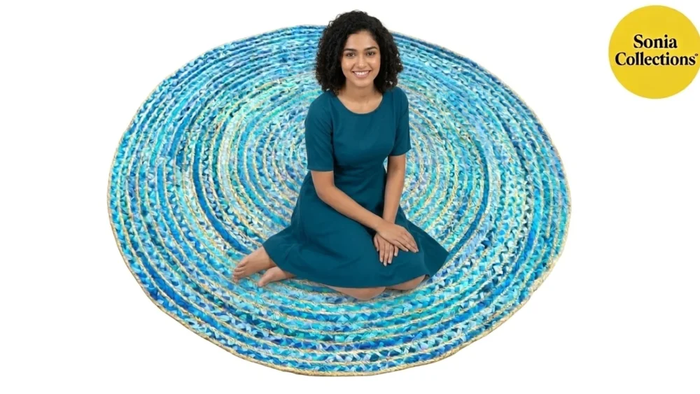 Handmade Multicolor Jute Rug – Eco‑Friendly Export Quality | Sonia Collections™ USA