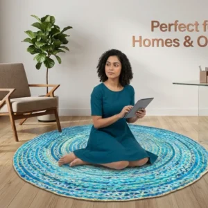 Handmade Multicolor Jute Rug – Eco‑Friendly Export Quality | Sonia Collections™ USA