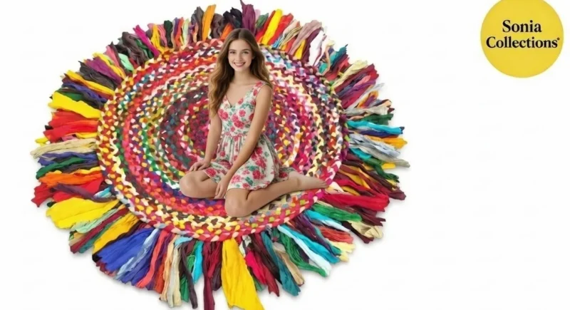 Handmade Cotton Chindi Rug – Reversible, Colorful & Eco-Friendly | Sonia Collections™