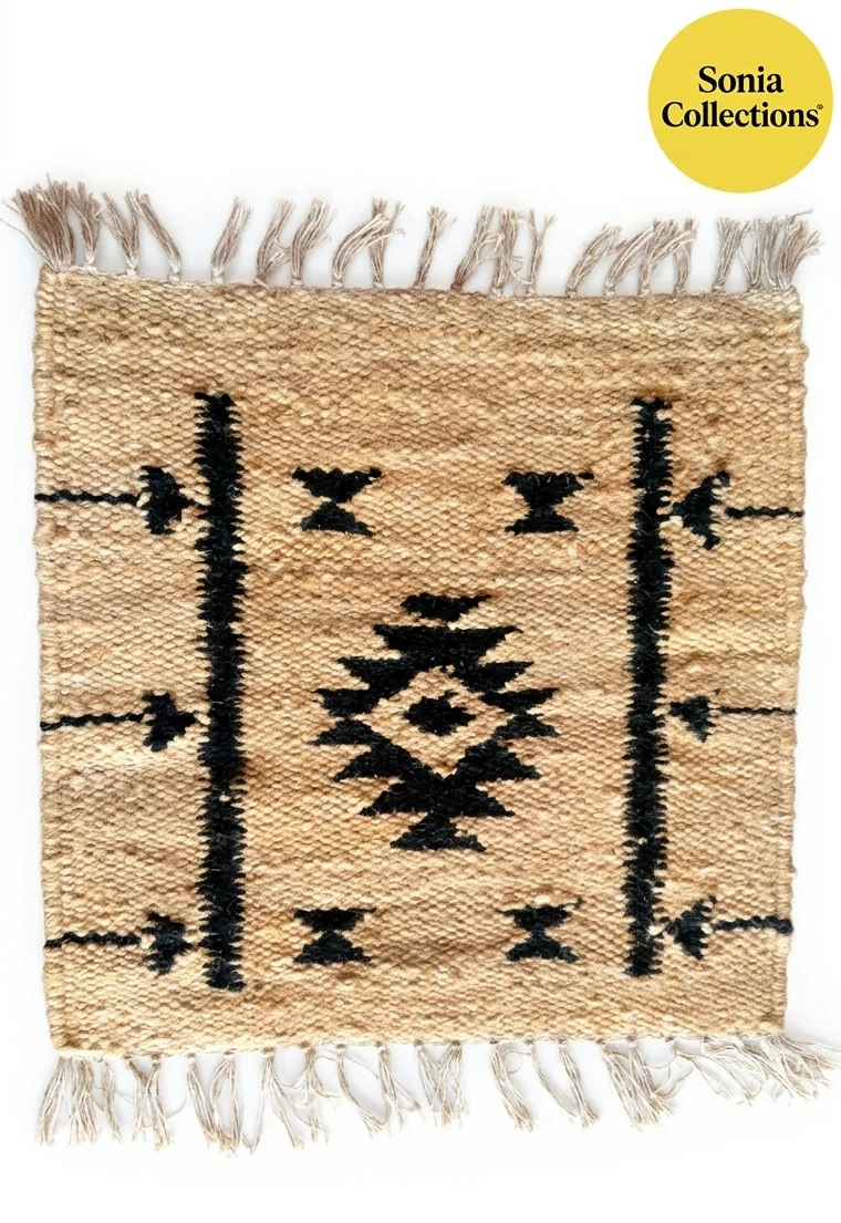 Sonia Collections™ Handwoven Jute Rug | Eco‑Friendly Geometric Design