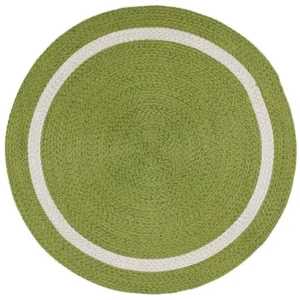 Sonia Collections™ – Braided Green Cotton Round Carpet Rug for Home Décor