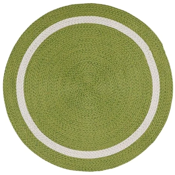 Sonia Collections™ – Braided Green Cotton Round Carpet Rug for Home Décor