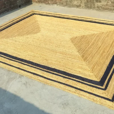 Handwoven Natural Jute Area Rug Modern Farmhouse Rug