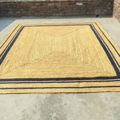 Handwoven Natural Jute Area Rug Modern Farmhouse Rug