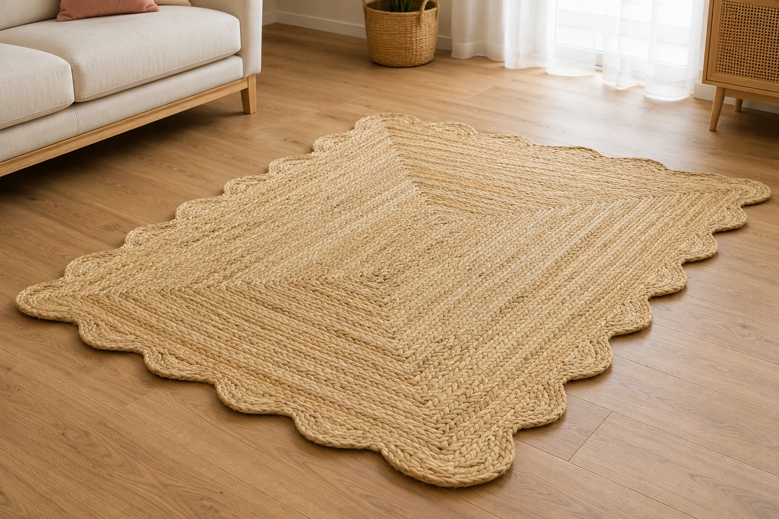 Boho Farmhouse Braided Eco-Friendly Floor Carpet