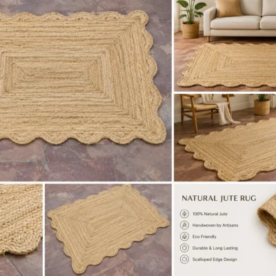 Boho Farmhouse Braided Eco-Friendly Floor Carpet