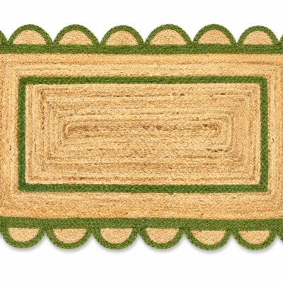 Handwoven Natural Scalloped Jute Area Rug