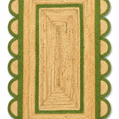 Handwoven Natural Scalloped Jute Area Rug