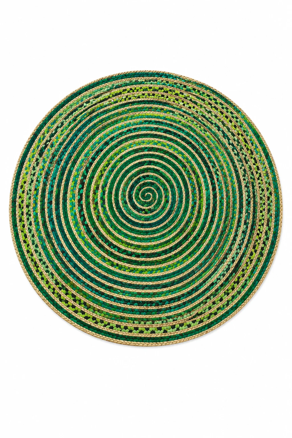 Handmade Green Braided Round Jute Rug 77 Handmade Green Braided Round Jute Rug Eco-Friendly Natural Area Rug
