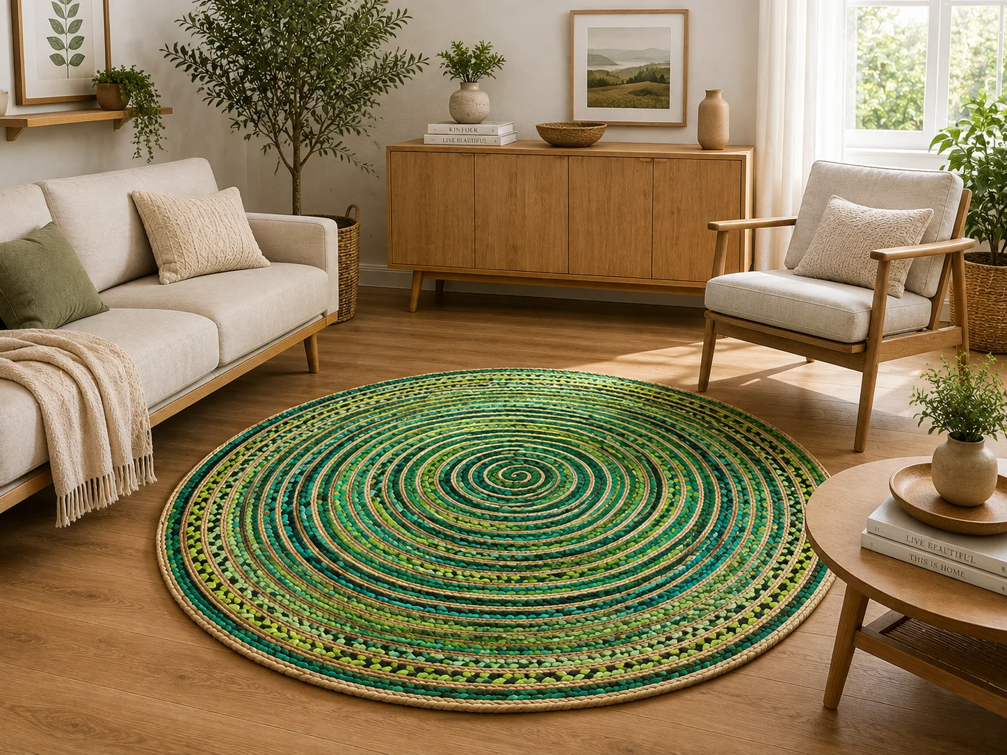 Handmade Green Braided Round Jute Rug11 Handmade Green Braided Round Jute Rug Eco-Friendly Natural Area Rug
