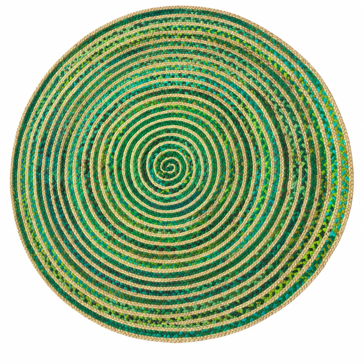 Handmade Green Braided Round Jute Rug3 Handmade Green Braided Round Jute Rug Eco-Friendly Natural Area Rug