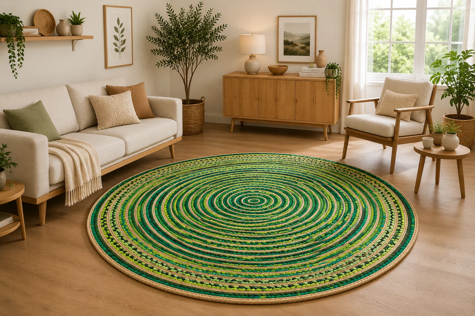 Handmade Green Braided Round Jute Rug4 Handmade Green Braided Round Jute Rug Eco-Friendly Natural Area Rug