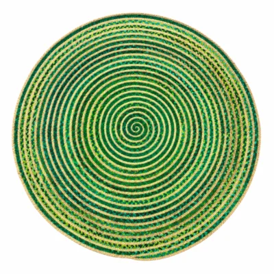 Handmade Green Braided Round Jute Rug5 Handmade Green Braided Round Jute Rug Eco-Friendly Natural Area Rug