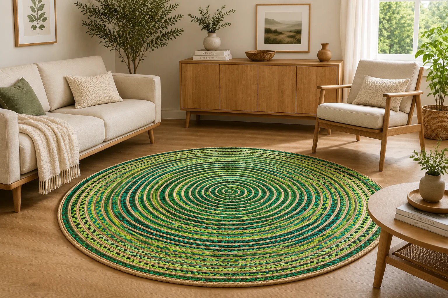 Handmade Green Braided Round Jute Rug7 Handmade Green Braided Round Jute Rug Eco-Friendly Natural Area Rug