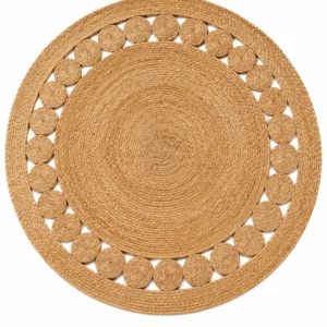 Handmade Natural Jute Round Rug Braided Boho Area Rug