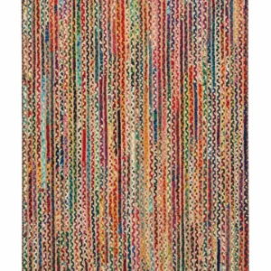 Multicolor Handwoven Braided Area Rug – Colorful Boho Woven Rug for Living Room, Bedroom & Bathroom