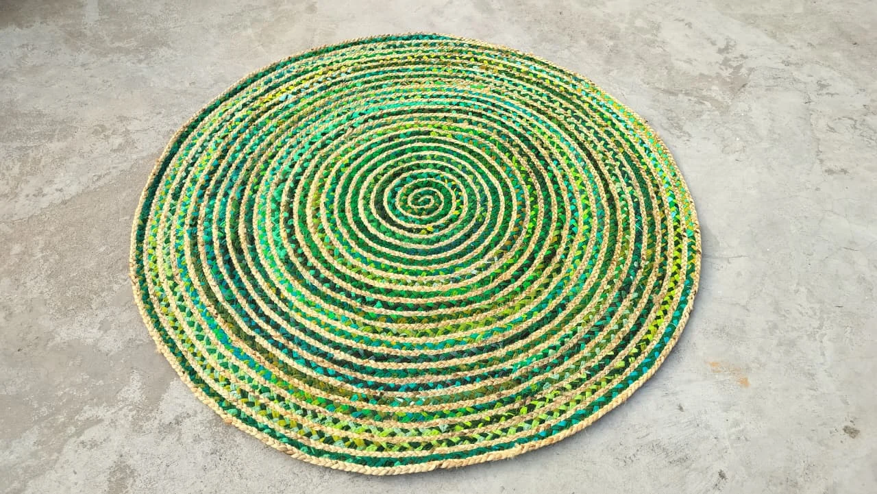 WhatsApp Image 2026-07-27 at 7.25.40 PM Handmade Green Braided Round Jute Rug Eco-Friendly Natural Area Rug