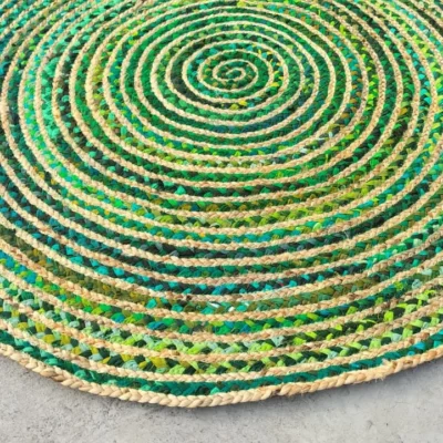 WhatsApp Image 2026-07-27 at 7.25.42 PM Handmade Green Braided Round Jute Rug Eco-Friendly Natural Area Rug