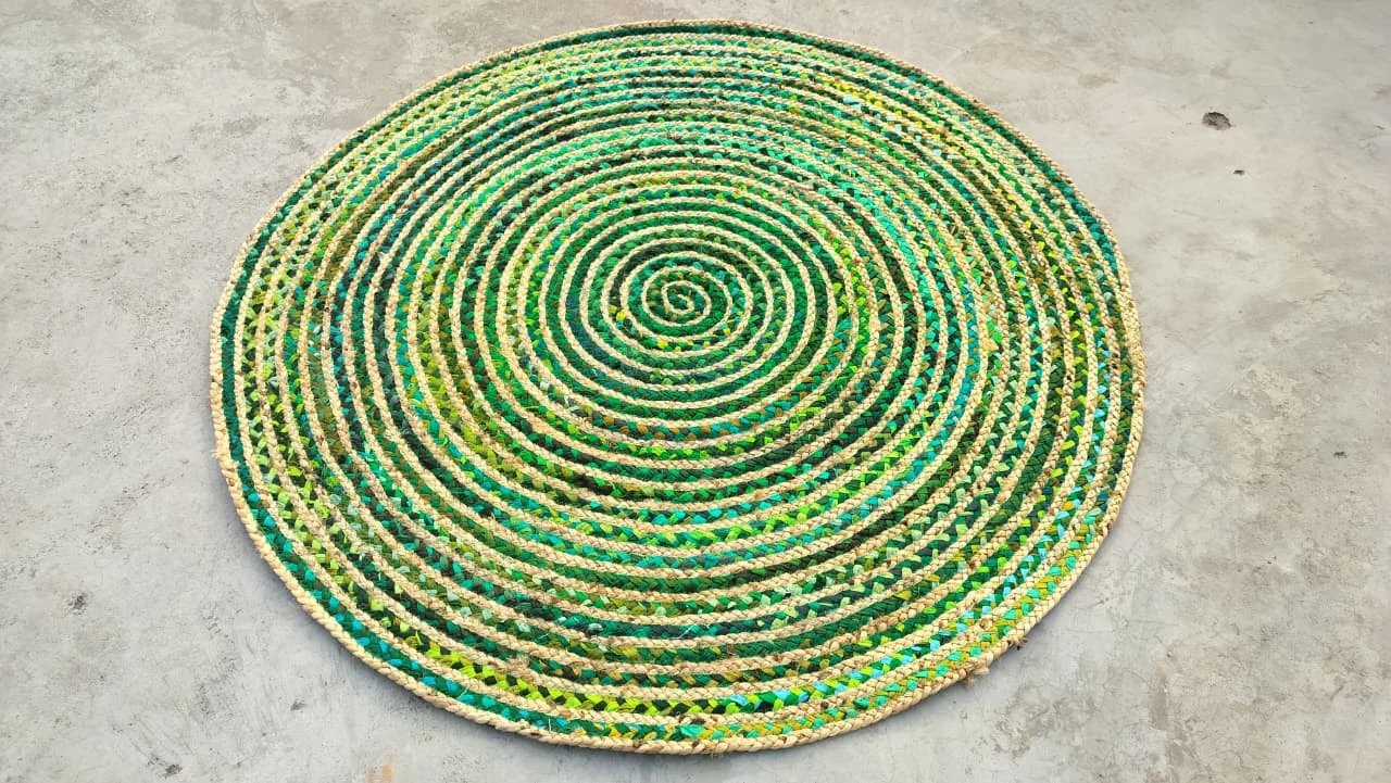 WhatsApp Image 2026-07-27 at 7.25.43 PM Handmade Green Braided Round Jute Rug Eco-Friendly Natural Area Rug