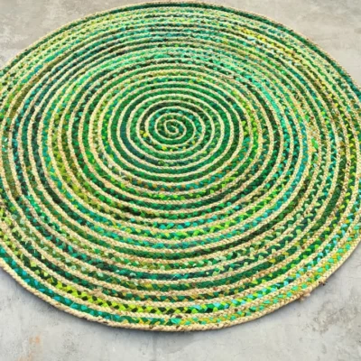 WhatsApp Image 2026-07-27 at 7.25.44 PM Handmade Green Braided Round Jute Rug Eco-Friendly Natural Area Rug