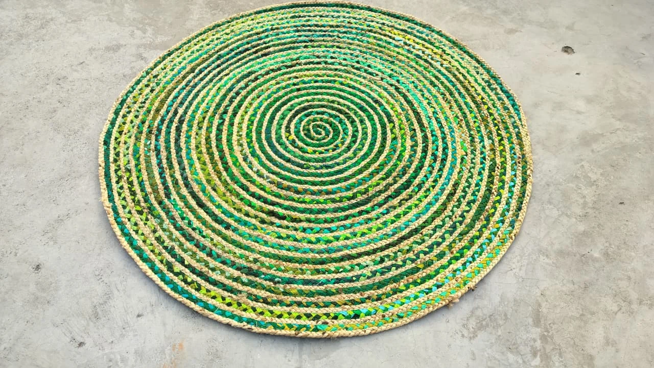 WhatsApp Image 2026-07-27 at 7.25.44 PM Handmade Green Braided Round Jute Rug Eco-Friendly Natural Area Rug